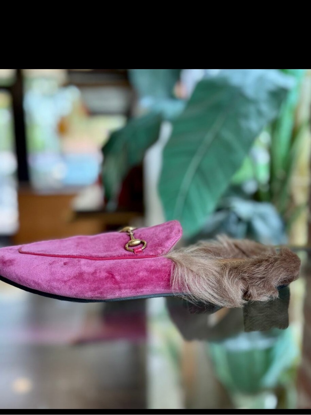 100% Authentic Limited Edition Gucci Pink Suede Fur-Trim Horsebit Loafers
